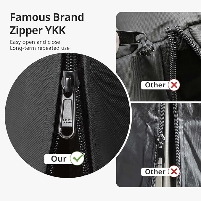 QH.HOME Winter Pyramid Heater Covers, [2025 Upgraded Tear-Resistant Fabric] Waterproof with Robust Zipper ,Dustproof/Wind/Sunlight/Snow-Resistant, 90"H x 23"D x 23"B, Black