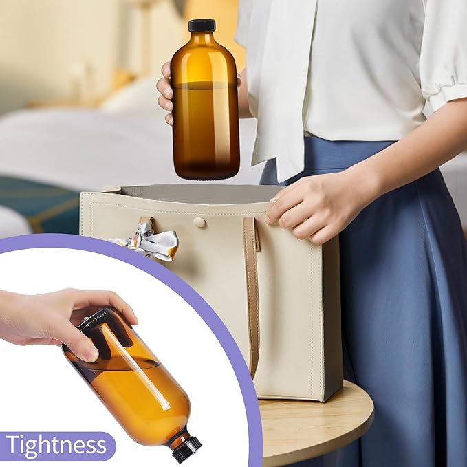 9 Pack Glass Spray Bottle 16oz, Empty Amber Spray Bottle Refillable Container for Essential Oils,Cleaning Products,Aromatherapy spray device