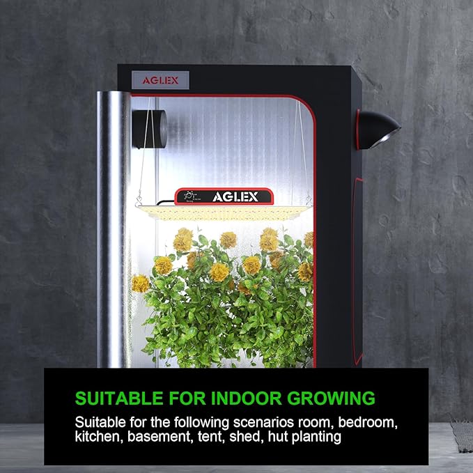 AGLEX K2000 LED Grow Light, Full Spectrum Grow Light with UV IR, LED Plant Grow Lights for Seeding Starting Veg Flower Hanging Growing Lamps 4X5 FT Coverage with Daisy Chain & Dimmable