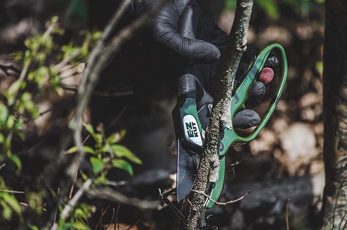 EZ Kut Original Ratcheting Pruner Kit with Molded Ballistic Nylon Sheath and Carbide Blade Tool, Green and Black