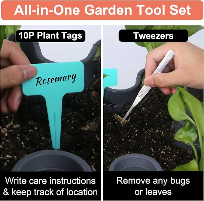 Vertical Planter, 7 Tier Stackable Strawberry Planter with Garden Tool Set, Movable Indoor/Outdoor Garden Herb Pot for Growing Vegetables and Succulents, Dark Gray