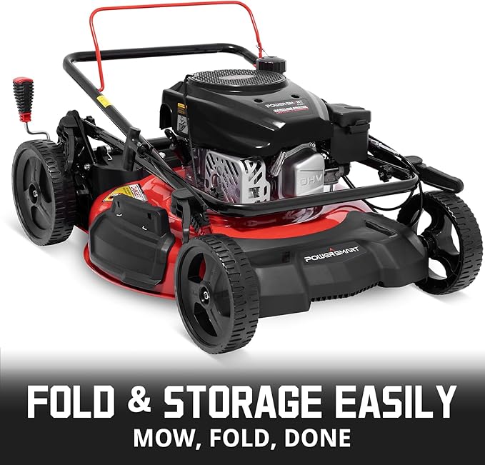 PowerSmart Gas Lawn Mower 21-Inch 144cc OHV Engine 3-in-1 Push Mower with Bagging