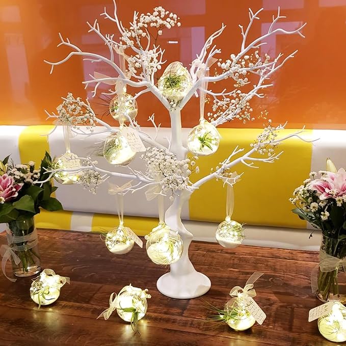 60 Pcs 3.15 InchTea Lights Hanging Glass Globes Orbs, Clear Hanging Candle Holder, Tealight Candle Holder for Wedding, Christmas, Party, Centerpiece Accessory and Home Decor by KUKLIPJIM.