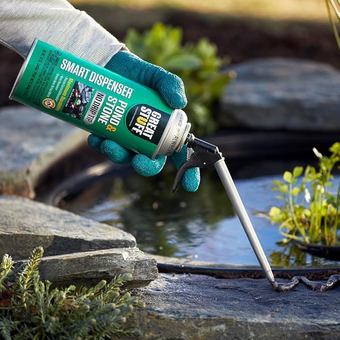 Pond Shield Pond Armor SKU-Clear-QT-R Non-Toxic 1.5-Quart Clear Epoxy Paint and Great Stuff 99112849 12 oz Black Smart Dispenser Pond & Stone Foam Sealant Bundle