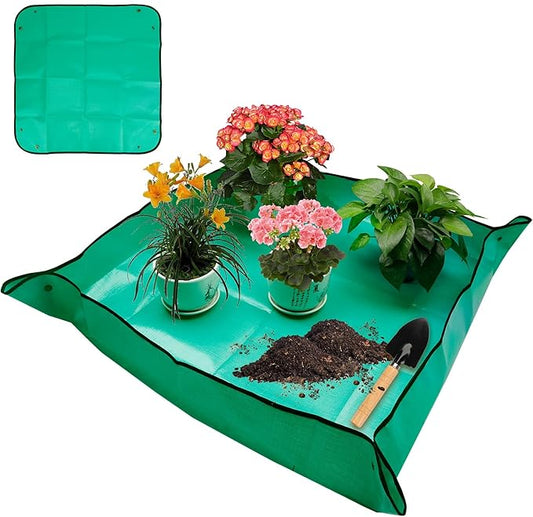 Repotting Mat,Plant Accessories Indoor,Garden Tool Set,Gardening Supplies,Gardening Tools,Indoor Gardening System,Garden Supplies,Gardening Hand Tools,Gifts for Gardeners Woman(Green 39.37*39.37 in)