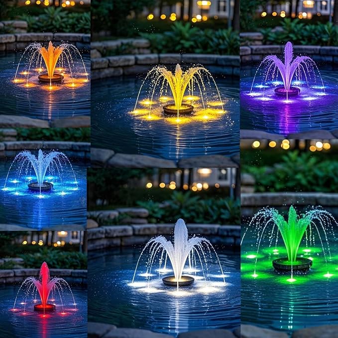 Pond Lights Submersible Outdoor Spotlights with Timer, Color Changing Fountain Light Waterproof Dimmable with Spiked Stand for Pond Fountain Waterfall Pool Landscape(Set of 2)