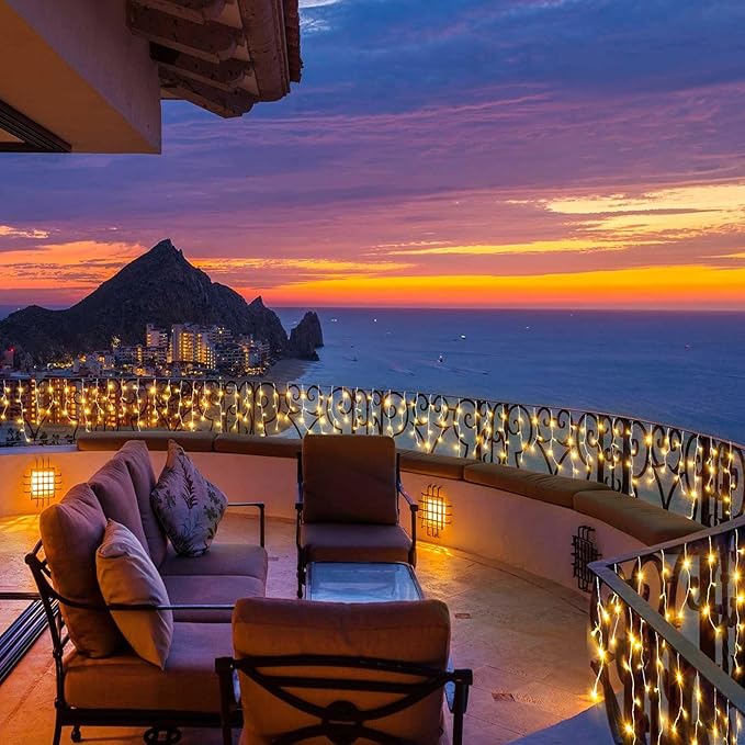 Icicle Lights for Outside, 33FT 400 LED Christmas Lights Outdoor Indoor with 8 Modes Waterproof, Connectable Plug in String Hanging Light for House Roof Yard Wedding Holiday Decor, Warm White