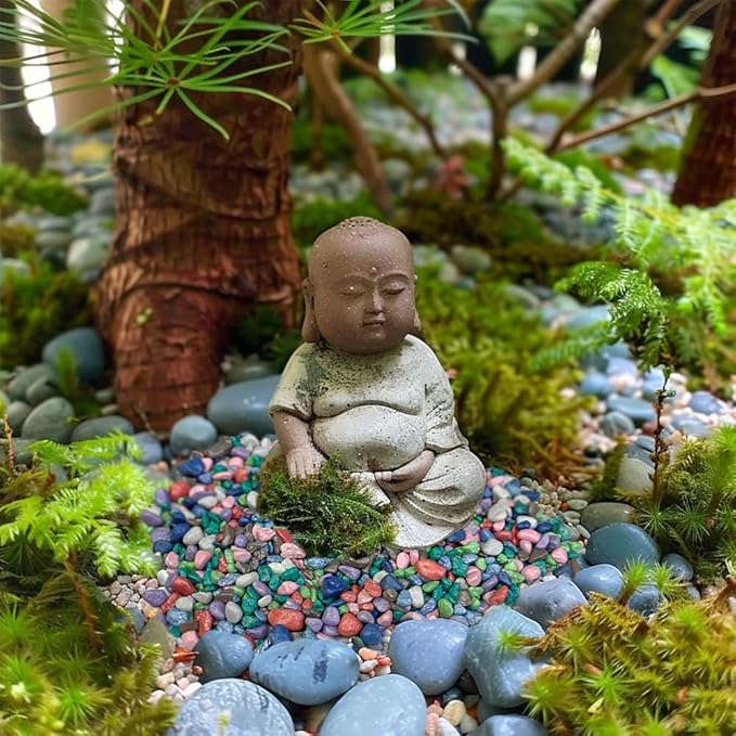 HappyFiller Colored Gravel,Indoor Plants Succulent Cactus Topper Dressing Pebbles,Polished Mini Stones 3-5mm for Aquarium Fish Tank,Fairy Garden Terrarium Decor,Vase Filler,Resin Arts Crafts,0.88 LB