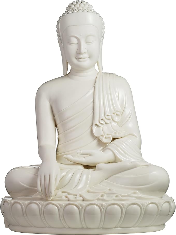 FENGSHUI-CAISHEN Top Ceramic Big Buddha Statue for Home, Meditation Sitting Buddha Figurine, Handmade Buddah, Buda, Budda, Buddha Statue Indoor/Outdoor, Buddha Decor & Gifts, Buddhas