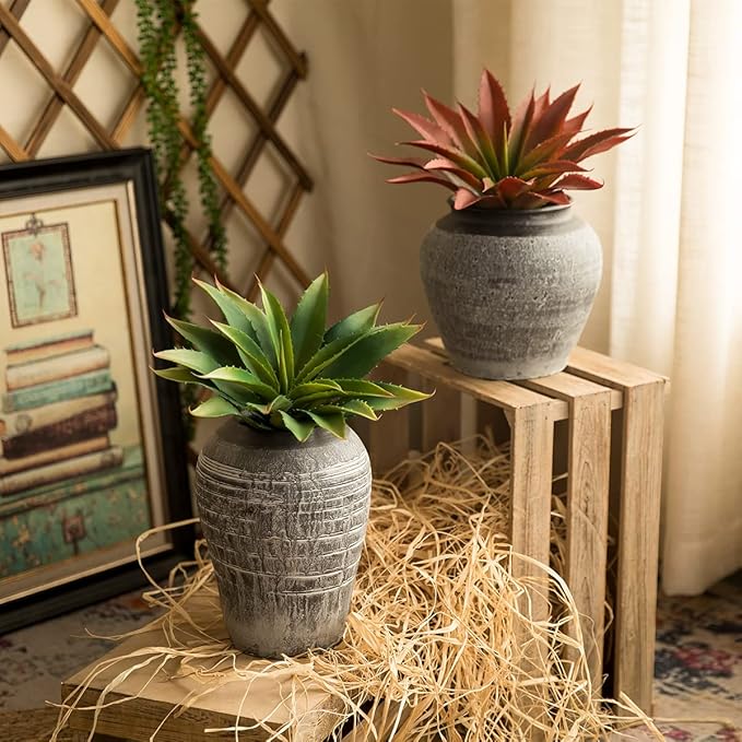 Veryhome Succulents Plants Artificial Aloe Plant, 12.5Inch Large Faux Succulents Unpotted, Premium Crafting DIY Greenery Decor for Indoor & Outdoor(4Pcs-Green)