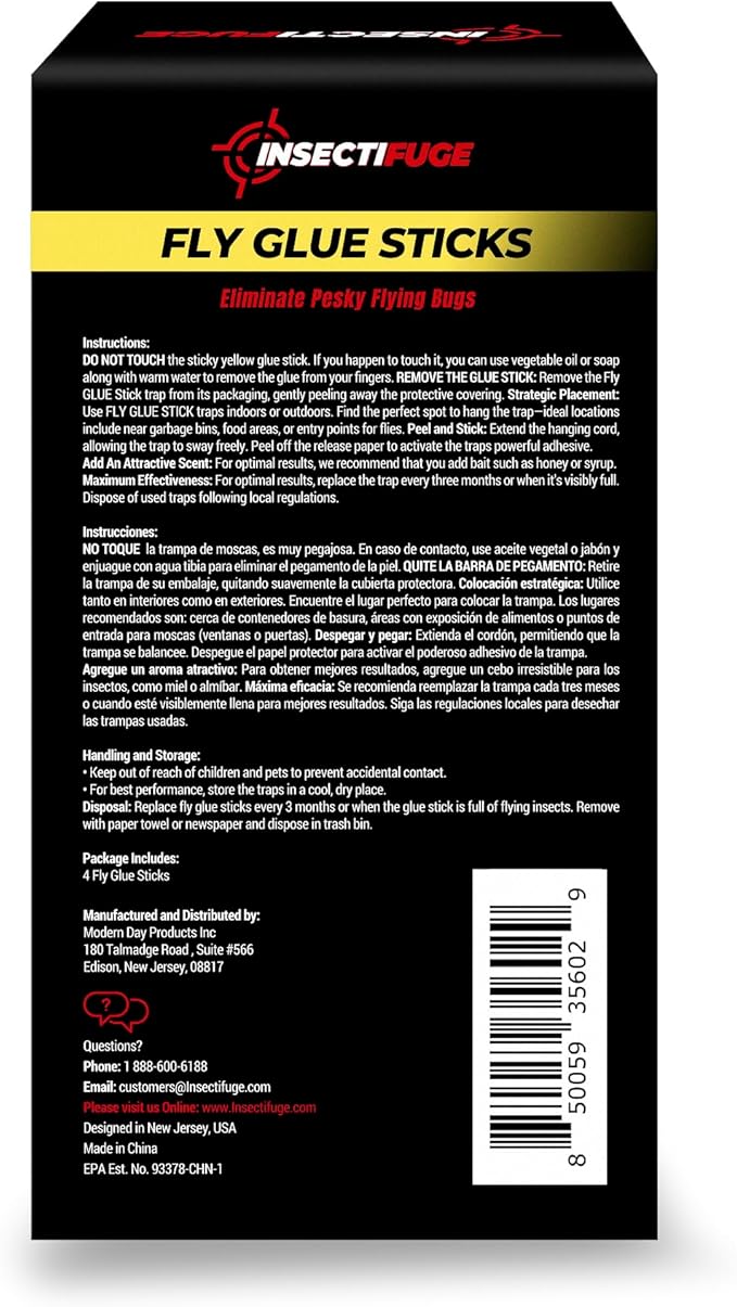 4Pcs Fly Stick Sticky Fly Traps for Indoor and Outdoor - Odorless Fruit Fly Catcher Trap for Home, Strips Indoor Sticky Hanging, Paper for Home Tape Outdoor