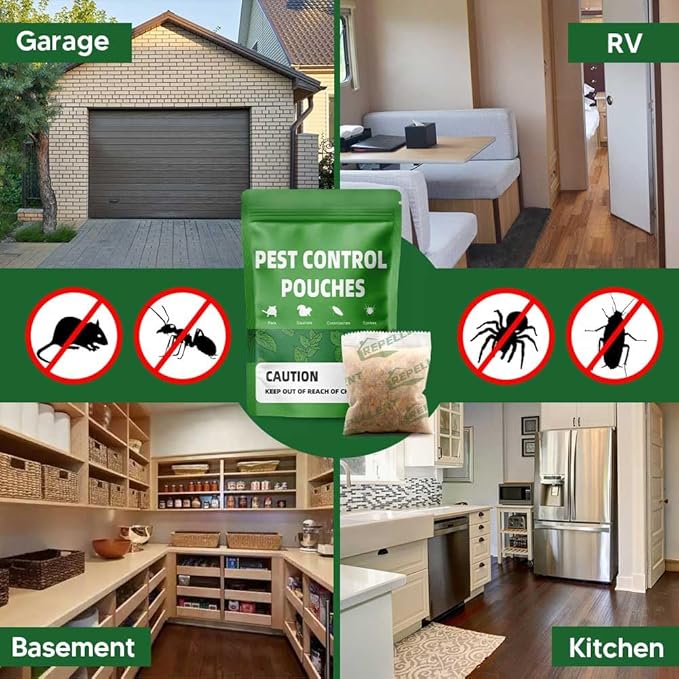 Pest Control, Mouse Repellent Pouches, Rodent Repellent, Mice Repellant Indoor, Peppermint Mice to Repel Spider, Ant, Roach & Mosquito, Rat Repellant Outdoor, Keep Mouse Out of Camper-8P