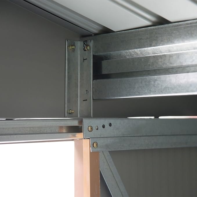 Outsunny 7' x 4' Outdoor Storage Shed, Garden Tool Metal Shed with Foundation Kit, Double Lockable Door, Air Vents and Sloping Roof, for Backyard, Patio, Lawn, Yellow