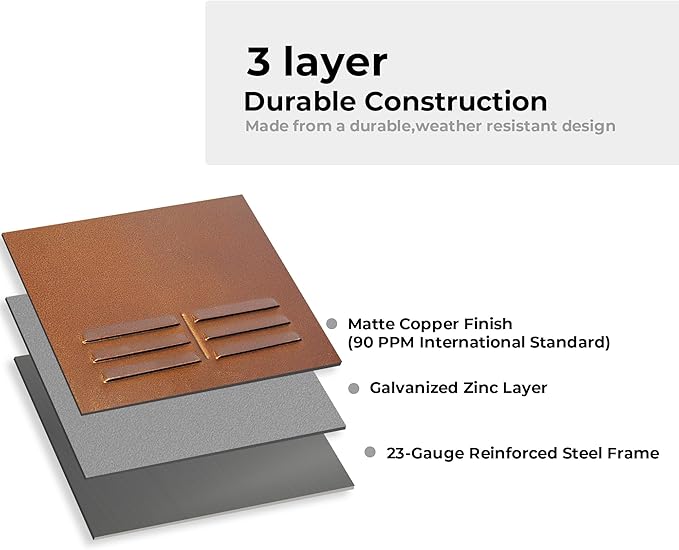 Worth Garden Metal Planter Box - 30" L x 11" W x 13" H Matte Bronze Heavy Duty Large Rectangular Steel Modern Plant Pot, Indoor Outdoor - Insert Plate with Drain Holes, Air Vents, No Assembly Required