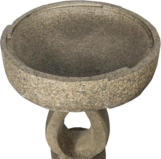 SKYFIRE 21.8”Birdbaths for The Garden Clearance -Concrete Modern Bird Bath for Outside, Yard Statue Decoration for Garden, Patio, Yard, Lawn -15.7”Dia X 21.8”H Contemporary Birdbath with Pedestal