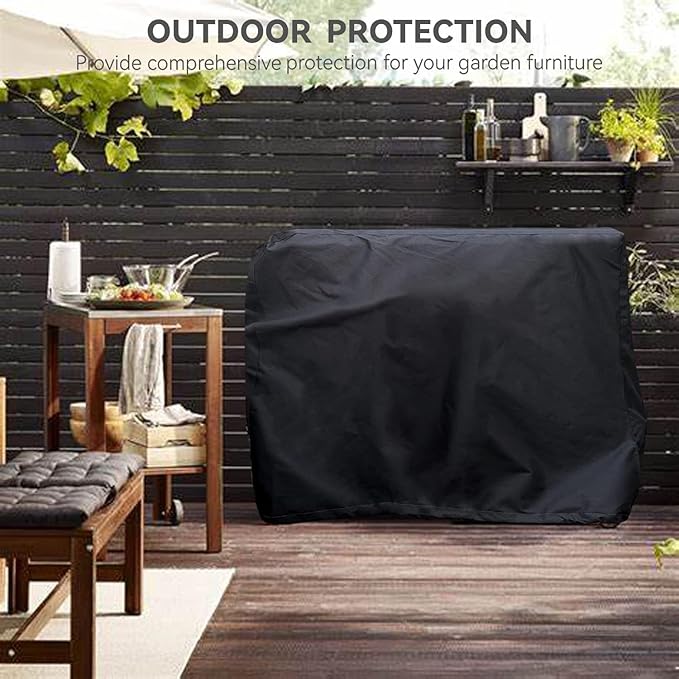 Outdoor Prep Table Cover- Heavy Duty Waterproof Cover for Outdoor Stainless Steel Table,Compatible with 46 inch Outdoor Utility Cart and Storage Cabinet Black