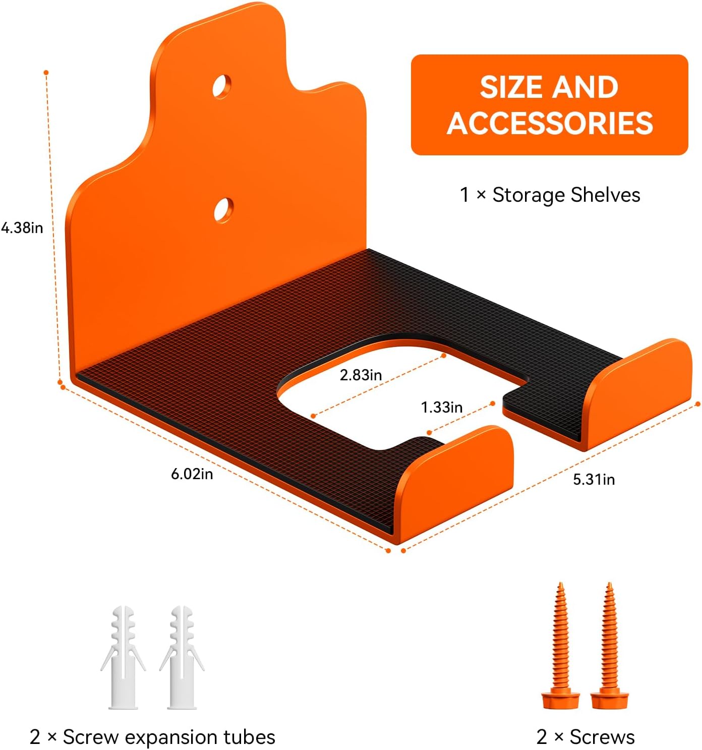 Garage Organizer Trimmer Rack, Garden Power Tool Hanger Weed Whackers Holder Wall Mounted for Grass Trimmer, Hedge Trimmer, Garage Trimmer, Garden Tools,4 Pack(Orange)