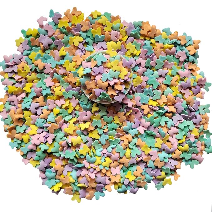 Homankit Multicolor Butterflies Sprinkles Mixed Sugar Cake Cupcake Toppers Cookie Dessert Ice Cream Donut Decoration 2.47 Ounce