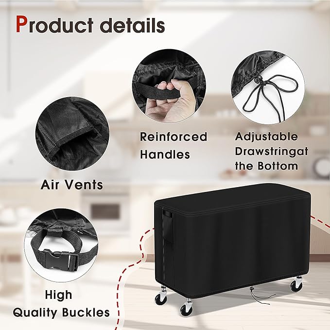 Prep Table Cover, Service Cart Cover for WEN 73009 500-Pound Service Utility Cart Waterproof Rolling Tool Carts Grill Table Covers - 42" L x 17" W x 31" H