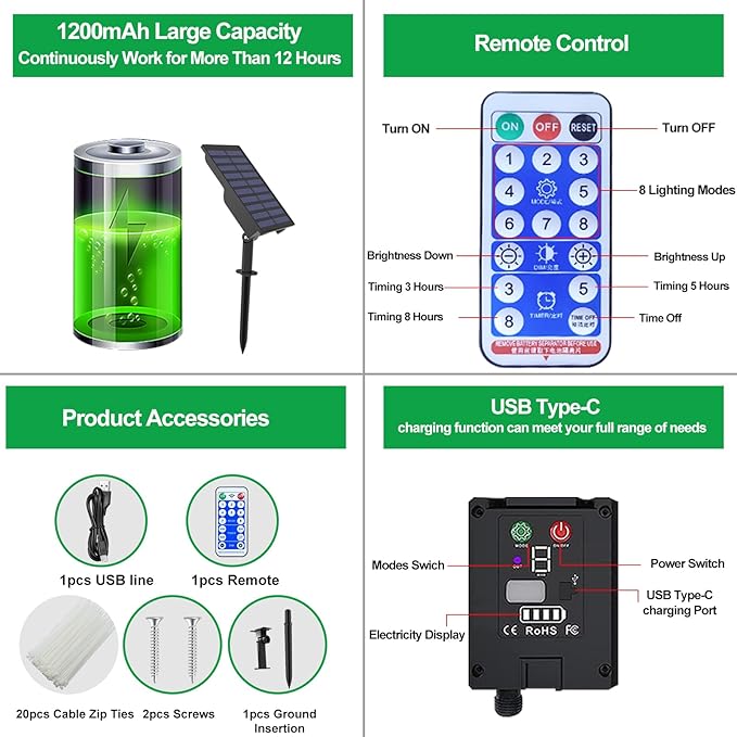 300 LED Solar Rope Lights Outdoor 99 FT Bright Solar Garden String Lights Durable 8 Modes Outdoor Fairy Lights Waterproof Solar Garden Decorative Lights for Fence Patio Decor (Multicolor)