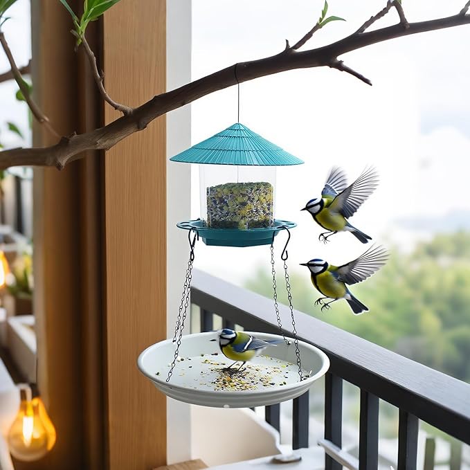 Bird Seed Catcher Tray Platforms 12" Bird Feeders Big Hanging Trays Platform can be Used for Most Feeders to Catch Dropped Seed and Shells for Outdoor Courtyard Gardens to Attract Birds (2PCS)