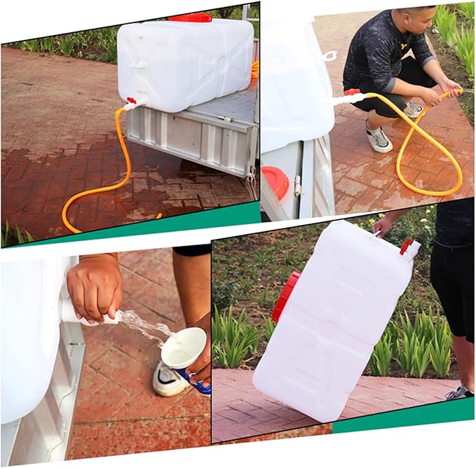 Plastic Water Storage Carrier with Tap 25L/35L/50L/80L/110L/200L Water Tank Dispenser Emergency Water Container for Camping Caravan Hiking Outdoor(Size:6.6Gal/25L)