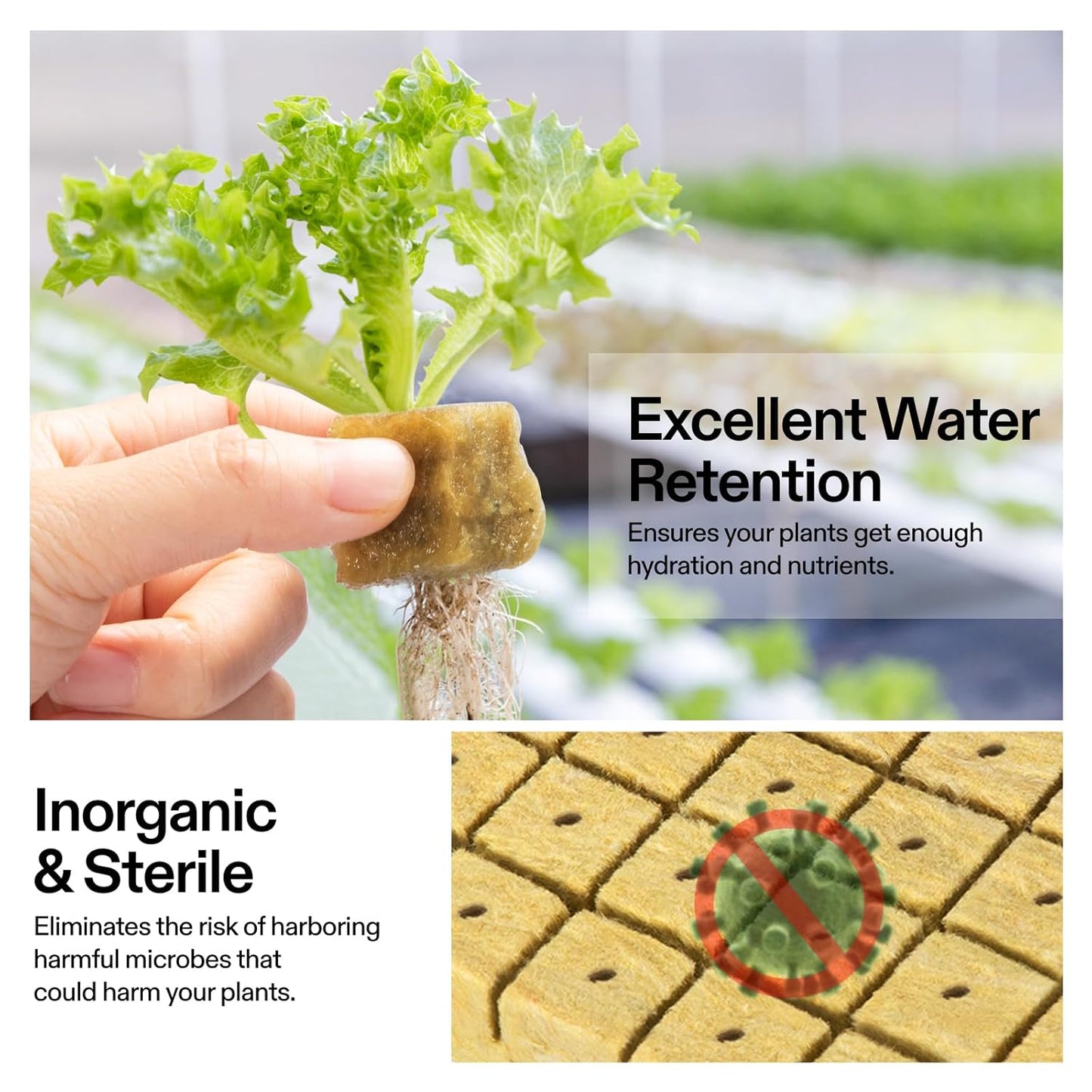 VIVOSUN 1.6 Inch Rockwool Cubes, Grow Cubes for Hydroponics, Cuttings, Cloning, Plant Propagation, Seed Startling, 8 Sheets 224 Plugs