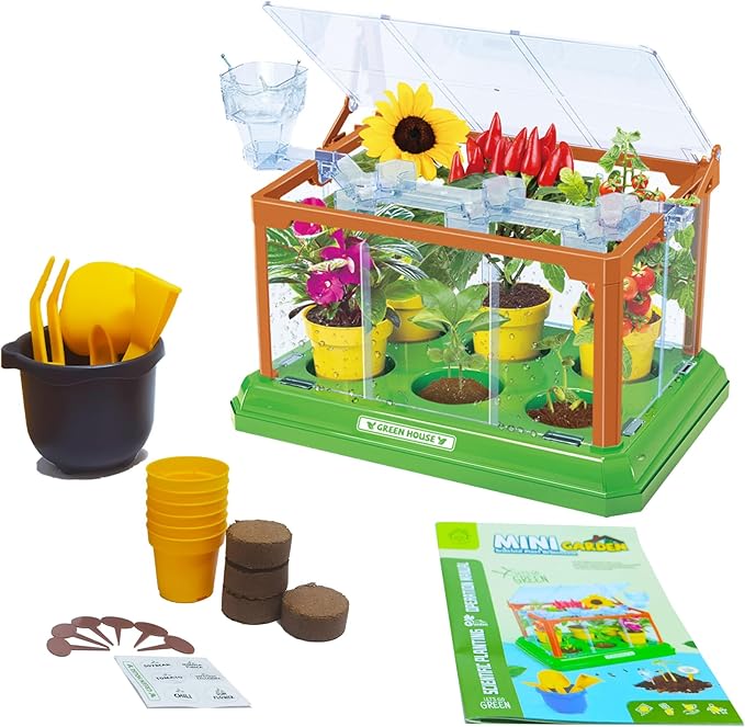Kids Gardening Kit Greenhouse Growing Terrarium Kit Plant Growing Set Discovery Educational Gardening Gift for Boy & Girl