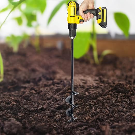 Utoolmart Auger Drill Bit for Planting Set of 3, (1.6x8.7, 1.8x14, 3.1x12) Easy Planter Garden Auger - Bulb & Bedding Plant Augers - Posthole Digger for 3/8” Hex Drive Drill