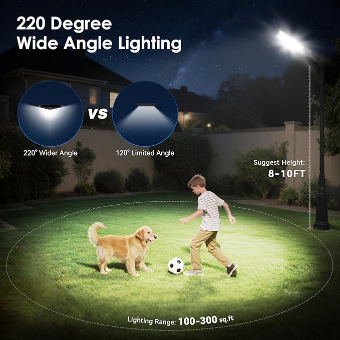 2 Pack Solar Street Lights Outdoor Waterproof 6500K 13000LM LED Solar Flood Lights Dusk to Dawn Parking Lot Light with Motion Sensor and Remote Control for Commercial Area Lighting Yard