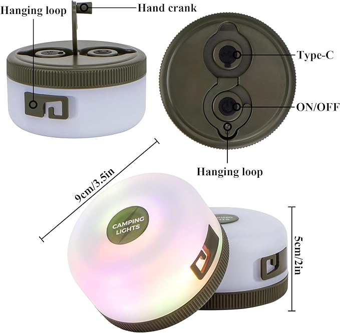 TRIROCKS 2 Pack Camping String Lights Portable Outdoor Hanging Lights 26.24Ft with 5 Lighting Modes IPX4 Waterproof Rechargeable LED Fairy String Lights for Garden Yard Christmas Party Camping Hiking