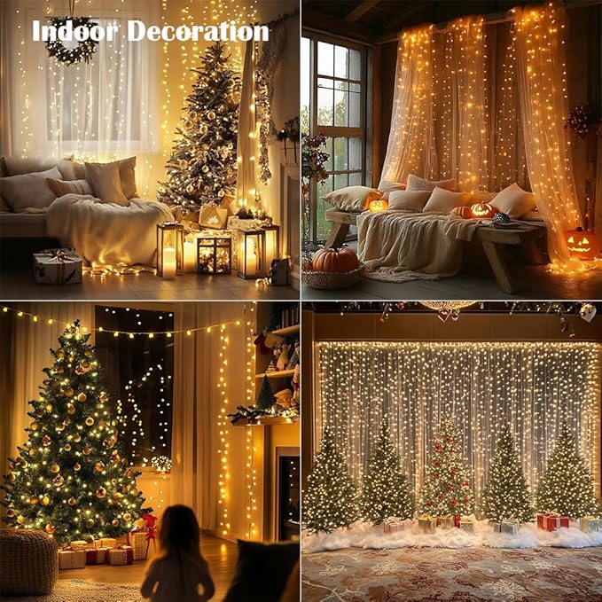 Fairy Lights Plug in,100FT 300 LEDs Waterproof Led String Lights,Twinkle Light with 8 Modes Remote for Outdoor Indoor Christmas Wedding Birthday Garden Party Decorations,Warm White