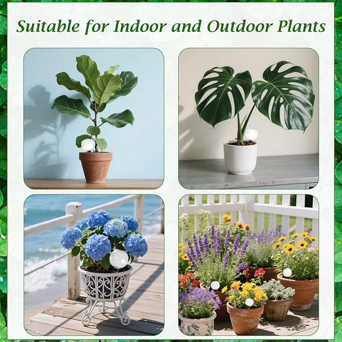 2 Pcs Watering Globes 17oz Plastic Self Watering Planter Insert, Plant Watering Globes for Indoor/Outdoor Automatic Drip Irrigation with Slow Release Control