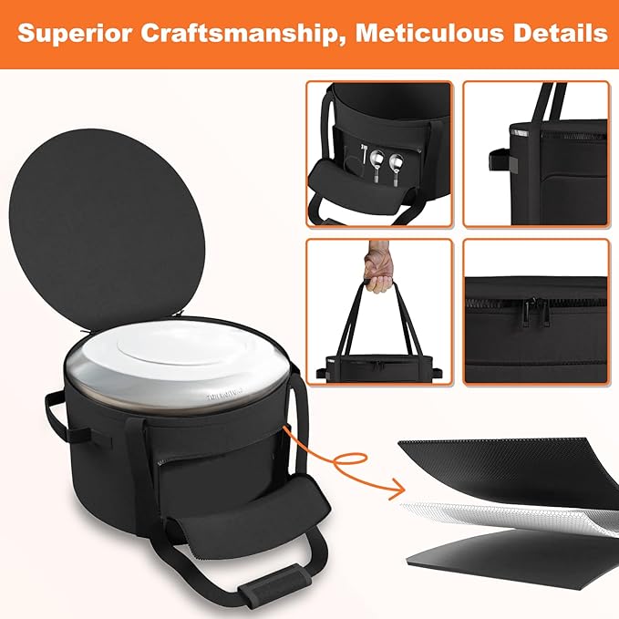 Pizza Oven Carry Bag for Solo Stove Pi Pizza Oven, Waterproof Dustproof Solo Stove Pi Shelter, Storage Bag with Durable Handles, 21" Dia x 16" H Caryy Case for PizzaOven