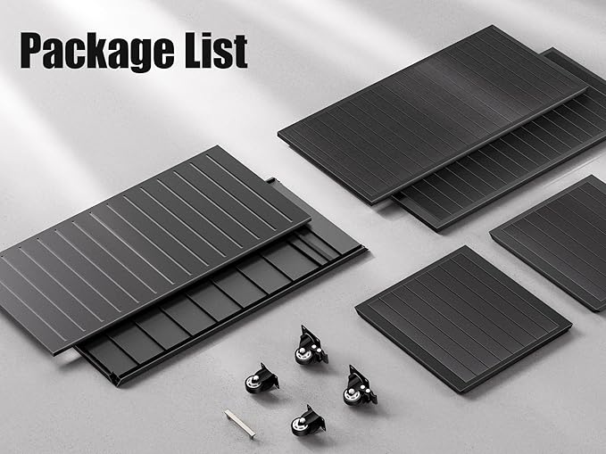 Outdoor Storage Box with Wheels 135 Gallon, Mobile Waterproof Aluminum Deck Box, UV Resistant Patio Storage Box with Lid for Patio Furniture, Garden Tools (Black)