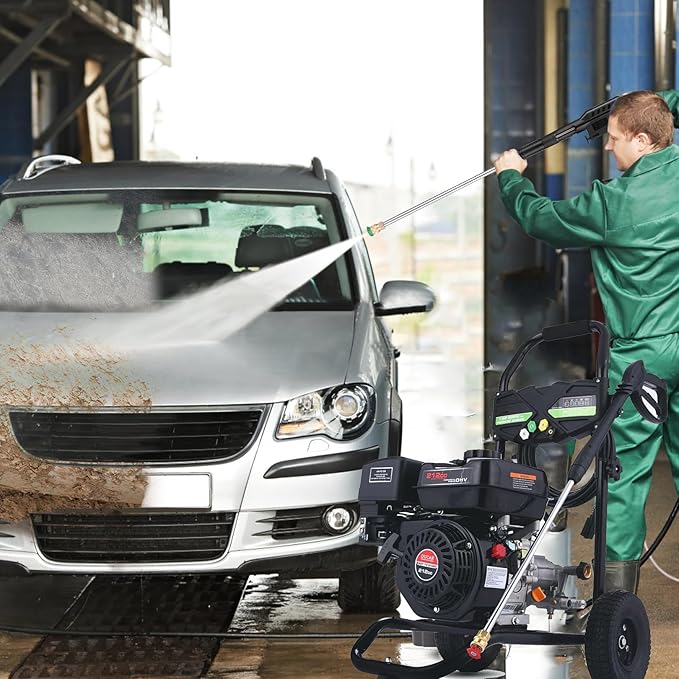 4200PSI Pressure Washer 4.0GPM Gas Power Washer 212CC Gas Powered Washing Machine Commercial High Pressure Washer with 25ft Hose&5 Nozzles for Patio Garden Yard Vehicle,EPA/CARB/ETL