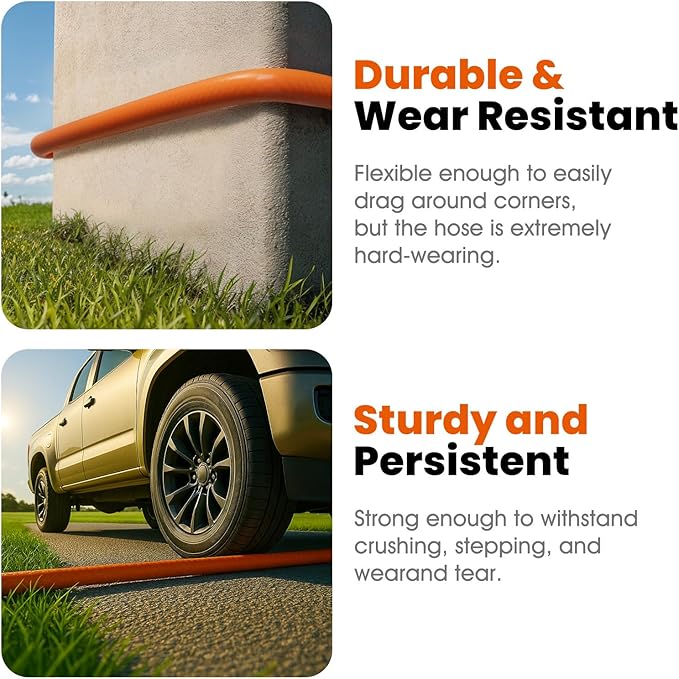 Garden Hose 5ft 5/8", Water Hose Heavy Duty, Flexible, Male to Female Fittings, Burst 700 PSI, Lightweight Hybrid Hose with Swivel Handle (5 FT)