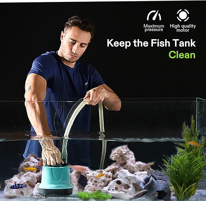 VIVOSUN 850GPH 60W Submersible Pump for Fish Tank, Pond, Aquarium, Hydroponic Systems with 5ft Power Cord and 4 Nozzles Blue