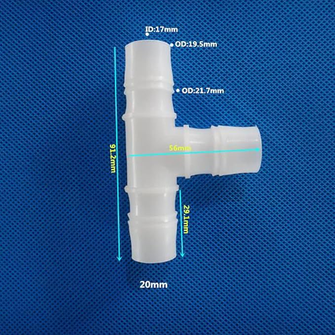 Unifizz T - Piece Hose Equal Paths Tube Accessories,19mm Equal Paths Plastic Hose Tube Connector For Cooling Watering Irrigation, Transparent, 10Pcs