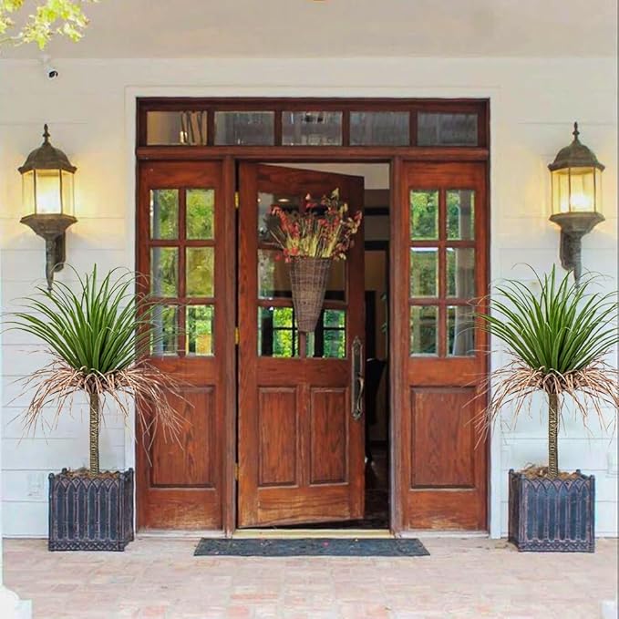 Hollyone 2 Pack Artificial Agave Tree, 3.6Ft Faux Yucca Plant in Pot, Green, Polyester, Indoor/Outdoor Decor, Housewarming Gift