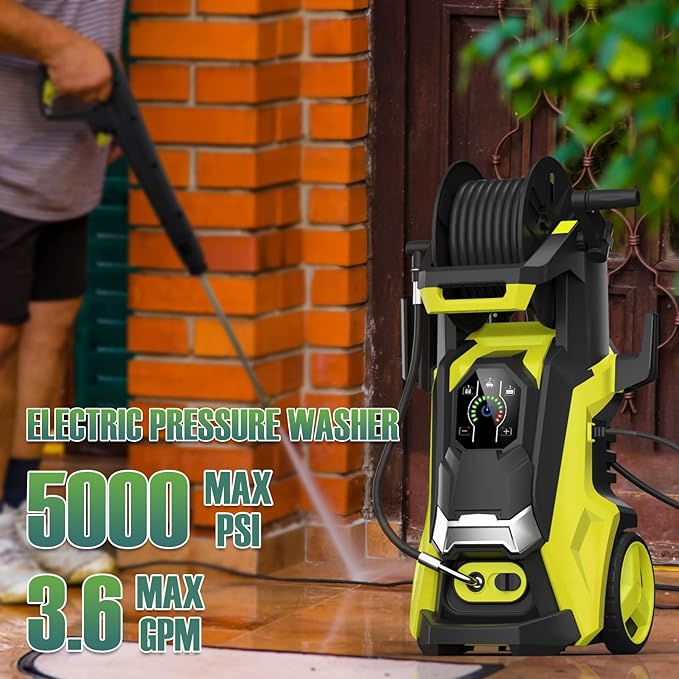 Pressure Washer with 4 Quick Connect Nozzles,Inlet Hose & Filter, Foam Cannon for Cars/Fences/Driveways Cleaning