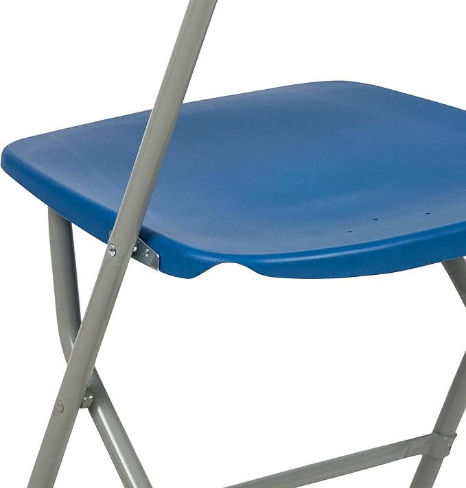 Flash Furniture Hercules Series Plastic Folding Chair - Blue - 4 Pack 650LB Weight Capacity Comfortable Event Chair-Lightweight Folding Chair