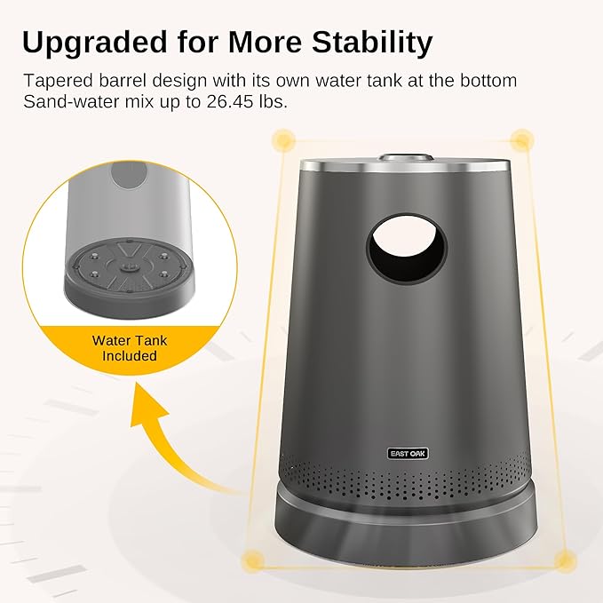 EAST OAK 55,000 BTU Patio Heater with Sand Box, Table Design, Thicker Stainless Steel Burner, Wheels, Triple Protection System, Propane Outdoor Heater for Home and Residential, Commercial Grade, Grey