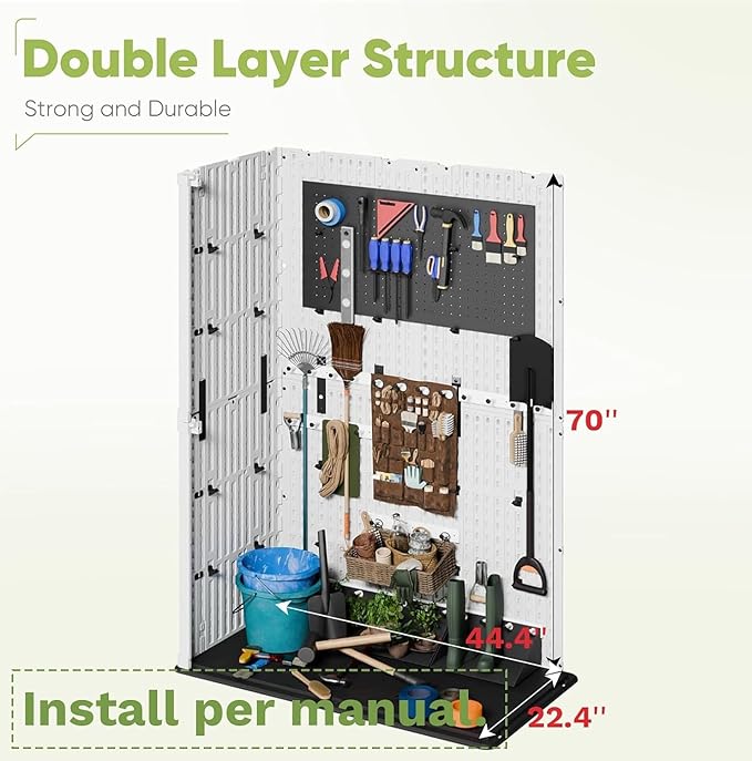 Devoko 50 Cu Ft Outdoor Storage Cabinet - Waterproof Vertical Shed for Patio, Garden & Deck, Heavy-Duty Tool Storage Box for Cushions, Accessories & Equipment, Durable & Weather-Resistant (White)