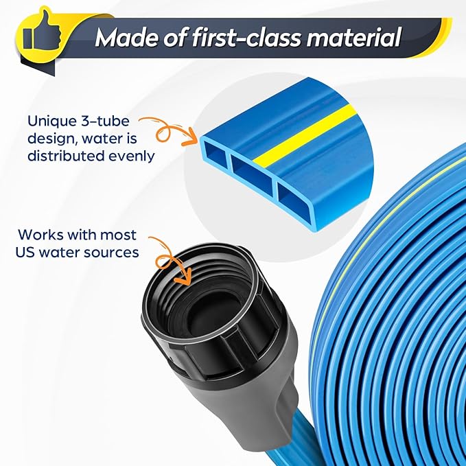 Sprinkler Hose 75FT, Heavy Duty Watering Hoses, Efficient Irrigation Tubing for Garden Lawn Sprinklers System with 20 Pack Staples