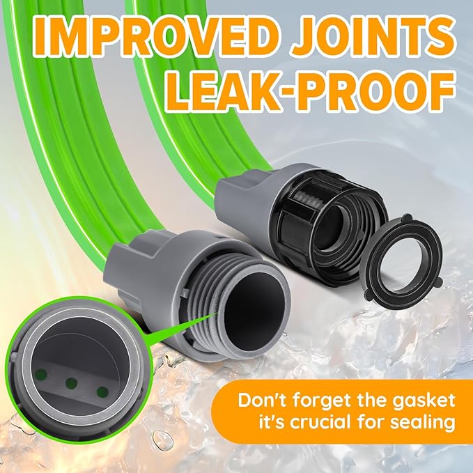 LAVEVE Sprinkler Soaker Hose for Yard 15 FT, Heavy Duty Garden Water Hoses with Stakes, Sprinklers System for Lawn, Flexible Drip Irrigation Tubing