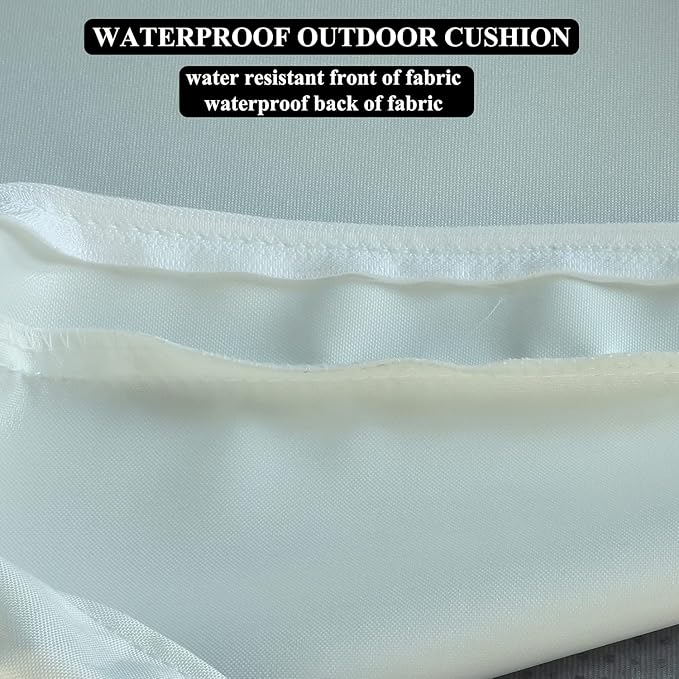 Patio Chair Cushions Non Slip Bottom Chair Pad with Ties Set of 2 Waterproof Square Outdoor Seat Cushion Replacement for Garden Swing Furniture 18x18 Inch, White