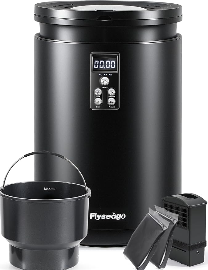 Electric Composter for Kitchen Smart Odorless Countertop Compost Bin Machine Quiet Larger 4.5L Indoor Food Cycler with Auto Cleaning, 3 Modes, 2 Carbon Packs, Turn Food Waste into Fertilizer