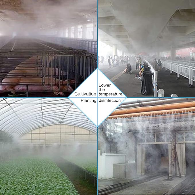 Brass Misting Nozzle, 10 Pack High Pressure Spray 10/24 UNC Outdoor Anti-drip Fogging Spray Head Misting System Tips for Landscaping Outdoor Cooling System (0.012 Orifice)