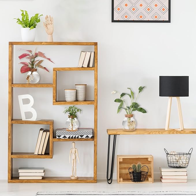 Plant Propagation Station,Hydroponic Glass Container Vase Jars, with Wooden Saucer for Desks, Houses, Garden Decorations, Home Kitchen Decorations and Gifts for Plant Lovers (6)